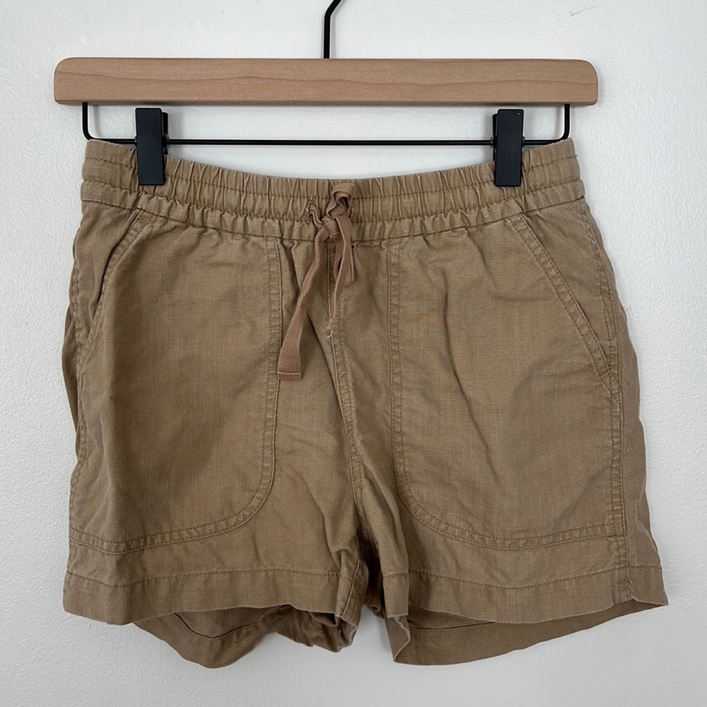 Khaki J. Crew Linen Blend Seaside Short